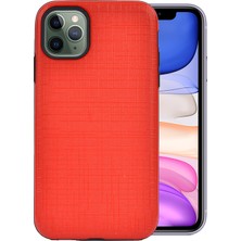 Case 4U Apple iPhone 11 Pro Kılıf Tam Koruyan Sert Silikon Arka Kapak Çizgili YouYou Kırmızı