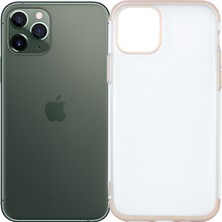 Case 4U Apple iPhone 11 Pro Kılıf 4 Köşeli Renkli Mat Lazer Silikon Arka Kapak Glitter Altın