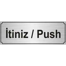 Özarslan DizaynItiniz/Push Yönlendirme Levhası Gümüş 5 cm x 20 cm