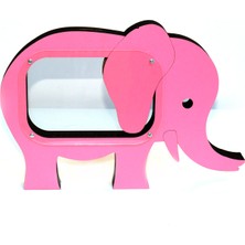 Karakoç Fil Ahşap Dekoratif Kumbara 35  cm Pembe