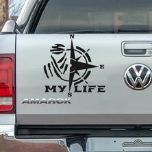 Freya Melek - My Life Dakar Pusula Araba Sticker 50 x 50 cm Siyah