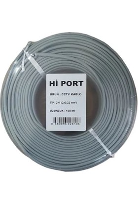 Hi Port 2+1 2x0.22 Folyolu Lüks 100M Cctv Kamera Kablosu