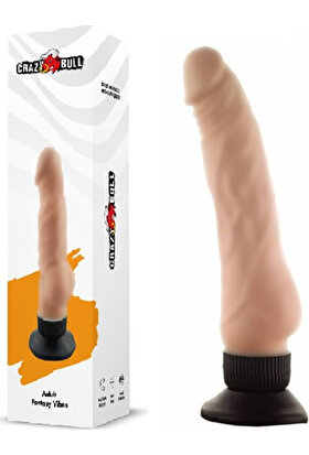 Crazy Bull 19 cm Titreşimli Vantuzlu Realistik Vibratör Dildo Penis