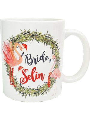 Pekshop Yılbaşı Flamingo Konseptli Kişiye Özel Gelin Kupası