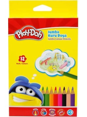 Play-Doh Jumbo Üçgen Kuru Boya 12 Renk Dayanıklı ve Kolay Kullanım için Çocuklar
