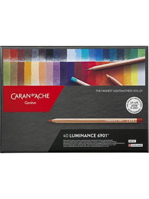 Caran D'Ache Luminance 6901® 40 Renkli Boya Kalemi Seti Yüksek Solmazlık Özelliğiyle