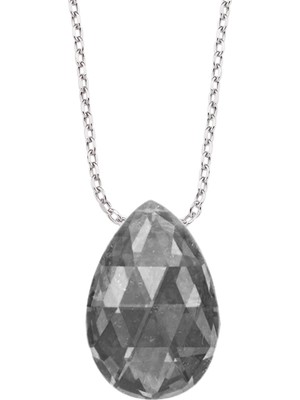 Altınsepeti Gümüş Siyah Beyaz Buzlu Damla Kolye G801KLT10