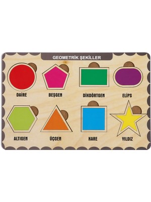Maketçiniz Geometrik Şekiller Bul - Tak Ahşap Malzeme ile Eğitici Çocuk Gelişimi İçin Tasarlanmış