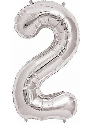 PartiPan Folyo Balon 2 Rakamı Gümüş 40 cm