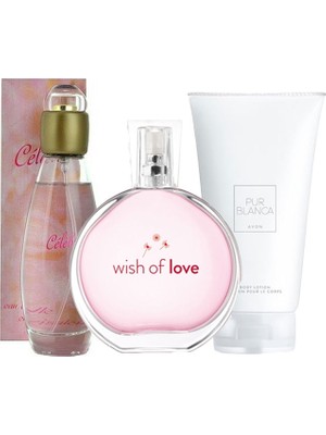 Avon Celebre Edt 50 ml Kadın Parfüm ve Wish Of Love Edt 50 ml 3 Lü Avantaj Seti