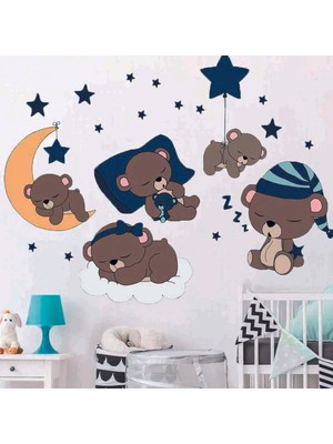 Kt Decoration Uyuyan Sevimli Ayıcıklar Çocuk Odası Duvar Dekoru