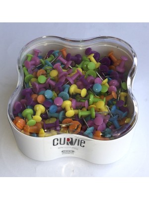Mas Curvie Harita Çivisi Karışık Renk 350'li Adet Plastik Kutu
