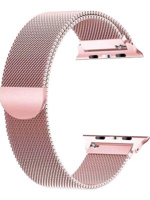 Gpack Apple Watch Uyumlu 42 mm Kılıf Metal Kayış Kordon Bronz