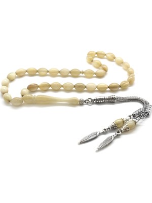 Tesbihane Kararmaz Metal Püsküllü Arpa Kesim Koç Boynuzu Tesbih