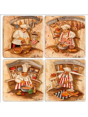 Oscar Stone Decor Doğaltaş Bardak Altlığı 4'lü Set 10 x 10 cm