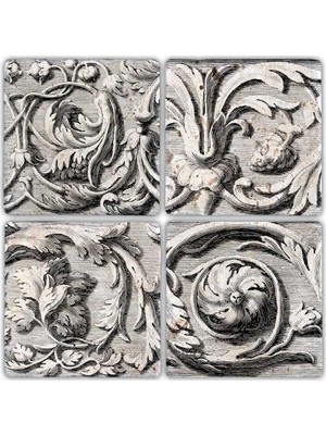 Oscar Stone Decor Doğaltaş Bardak Altlığı 4'lü Set 10 x 10 cm