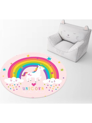 Halı Vagonu HV336P Unicorn Pembe Çocuk Odası Halısı