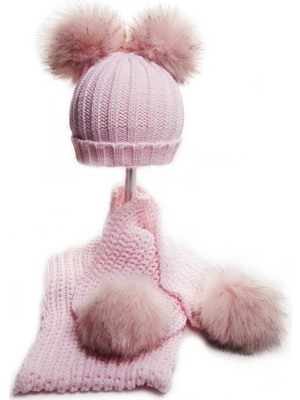 Baby Dora Ponponlu Kız Çocuk atkı & bere takım