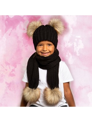 Baby Dora Ponponlu Kız Çocuk atkı & bere takım