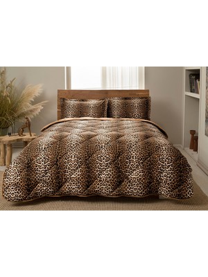 Taç Ranforce Yorgan Setı Leopard  Tek Kişilik