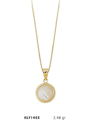 Harem Altın 14 Ayar Altın Beyaz Otantik Taşlı Kolye Kly1455