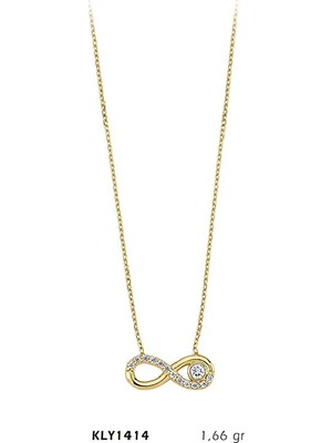 Harem Altın 14 Ayar Altın Taşlı Sonsuzluk Kolye Kly1414