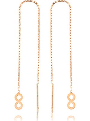 Harem Altın Ea1160055 Gümüş Zincirli Sonsuzluk Küpe