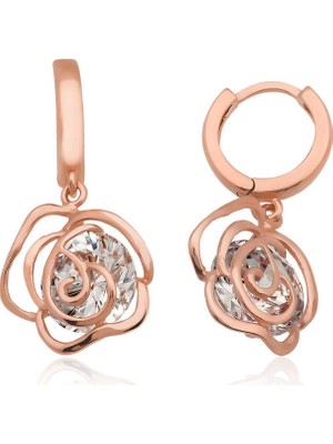 Harem Altın Ea1160200 Gümüş Sallantılı Gül Küpe