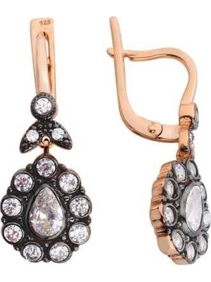 Harem Altın Elmas Montür Damla Gümüş Küpe - Gms572