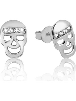 Harem Altın Gümüş Kuru Kafa Çivili Küpe