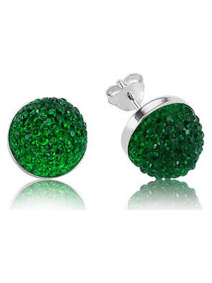 Harem Altın Gümüş Yeşil Kristal Çivili Küpe