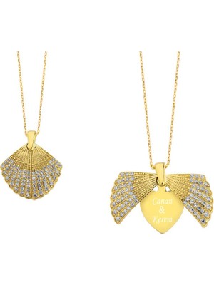 Harem Altın İstiridye Kabuğu İsimli Gümüş Kolye - Gms1077