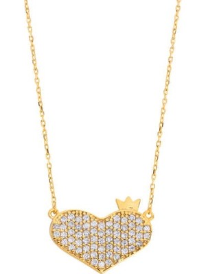 Harem Altın Kalbimin Baş Tacı Gümüş Kolye - Gms1675