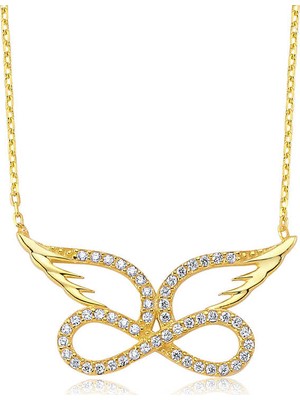 Harem Altın Pt2610027 Gümüş Melek Kanadı Sonsuzluk Bayan Kolye