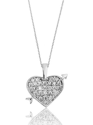 Harem Altın Pt2610356 Gümüş Kalpli Bayan Kolye