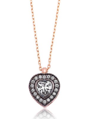 Harem Altın Pt2610524 Gümüş Kalpli Bayan Kolye