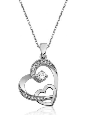 Harem Altın Pt2610680 Gümüş İki Kalp Bayan Kolye