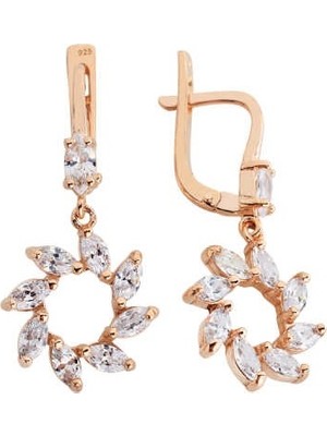 Harem Altın Rüzgar Gülü Gümüş Küpe - Gms638