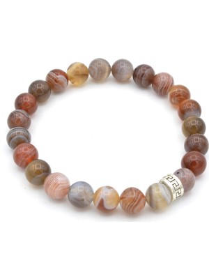 Murty99 Hakiki Doğal Botswana Akik Bileklik 1.kalite Doğal Taş