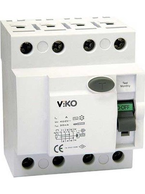 Viko Kaçak Akım Rölesi Ac Tip 30mA 4x 40A VTR4-4030