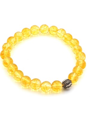 Murty99 Hakiki Doğal Sitrin Bileklik 1.kalite Doğal Taş 925 Ayar Gümüşlü