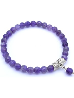 Murty99 Hakiki Doğal Faset Kesim Ametist Bileklik 1.kalite 003