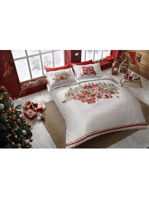 Taç Santa Çift Taraflı Saten Çift Kişilik Nevresim Takımı