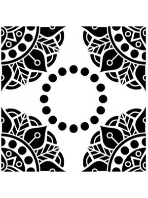 Artikel Dış Quad Mandala Stencil Ve Boyama Şablonu  30 X 30 Cm