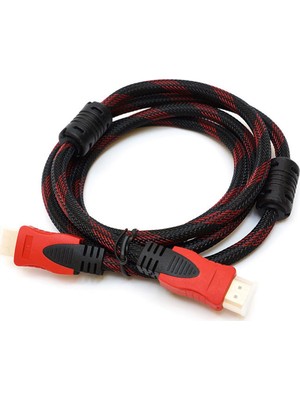 Hadron 4K 3D Flat HDMI Kablo 1.5 mt Örgülü Gold Yüksek Hız Destekli Dayanıklı Tasarım