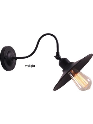 Mylight Retro Aplik Siyah Içi Altın   23 cm