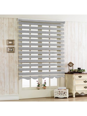 Perva Etek Modelli Gri Zebra Perde