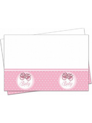 Bursa Pazarı  Roll-Up  Masa Örtüsü Plastik Pembe Patikler 120X180CM