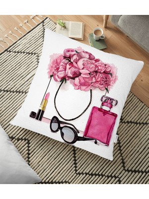 RealHomes Coco Shopping Tasarımlı Dijital Baskılı Yer Minderi - 70 x 70 cm