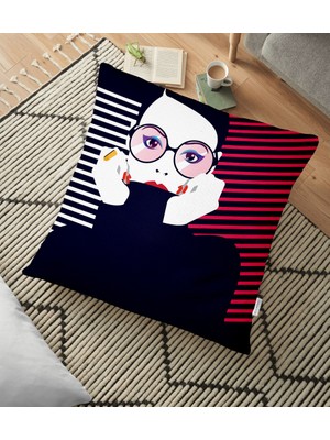 RealHomes Icon Women Özel Tasarımlı Dijital Baskılı Yer Minderi - 70 x 70 cm